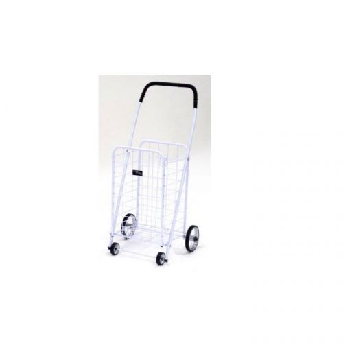 White mini 4-wheel 100-lb folding shopping cart for sale