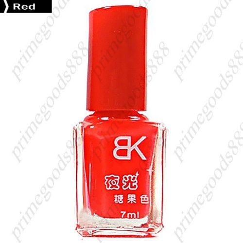 Glow Neon Fluorescent Non toxic Nail Polish Nails Varnish Lacquer Paint Art Red