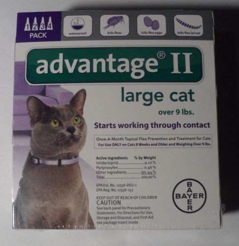 Advantage II Large Cat, Purple, over 9 lb, 4 count BRAND NEW SEALED