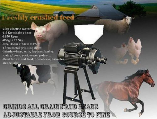2HP Grain Crusher/ Corn Grinder/ Flour Mill- Animal/ Stock/ poultry/ horse feed