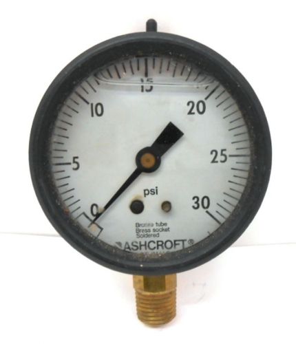 Ashcroft, pressure gauge, 0-30 psi, 2-7/8&#034; face for sale