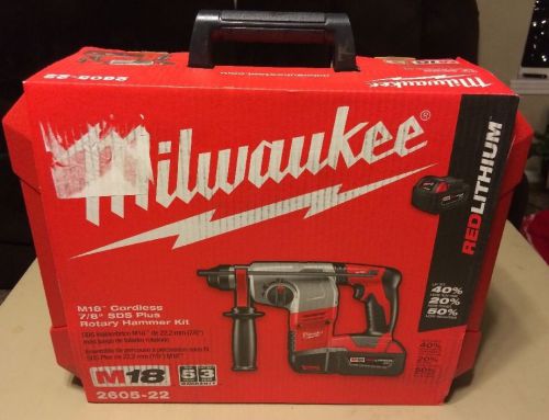 Milwaukee 2605-22 Cordless Rotary Hammer Drill M18 LITHIUM-ION 7/8&#034; SDS PLUS KIT