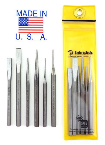 Enderes Tool 6pc Punch &amp; Chisel Set Small Size MADE IN USA Professional Gunsmith
