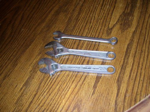 3 6 inch wrenches 2 adjustable 1 combination  2 proto 1 crestoloy