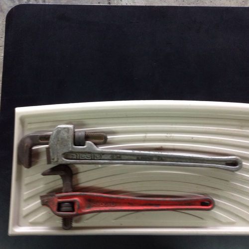 2 ridgid pipe wrenches  24&#034; aluminum+18&#034; offset for sale