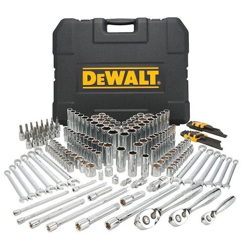 New/box dewalt 204 pc mechanics tool set! 1/4-3/8-1/2&#034; sae &amp; metric sockets-bits for sale