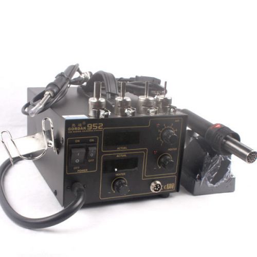 Hi-q superior gordak 952 smd 2 in 1 hot air rework station soldering iron useful for sale