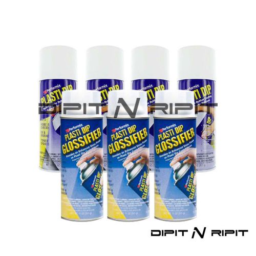 Performix Plasti Dip Gloss White Wheel Kit 4 White 3 Glossifier Spray Cans 11oz