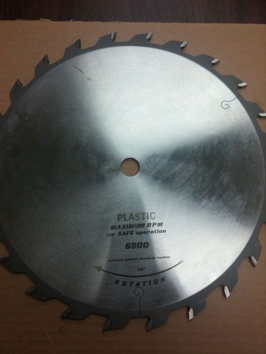 10&#034; x 24 Tooth Industrial Saw Blade for Soft Plastics. Nylon-Polypropylene