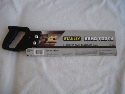 Stanley Hard tooth 13 point/14 inch miter USA 15-352 backsaw carpenter wood work