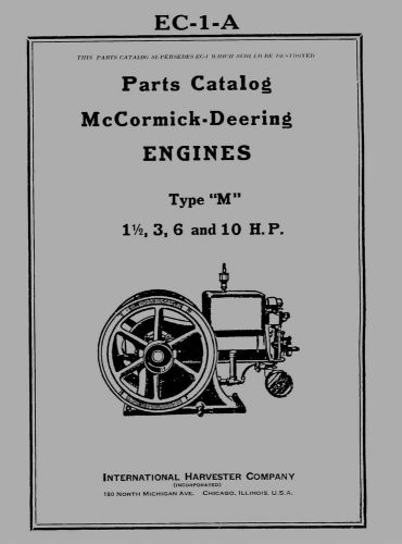McCormick Deering  Type  M  Parts Catalog