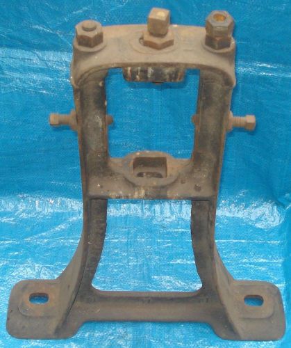 Bh456 antique vtg hit miss line shaft flat belt cast iron support hanger bracket for sale