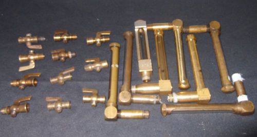 8 VINTAGE OILERS,1 LUNKENHEIMER &amp; 11 BRASS PET COCKS VALVES.