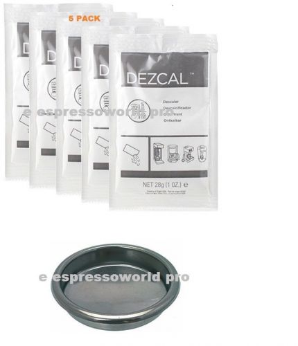 Urnex dezcal coffee maker &amp; espresso descaler - 5 pack &amp; backflush disk blind for sale