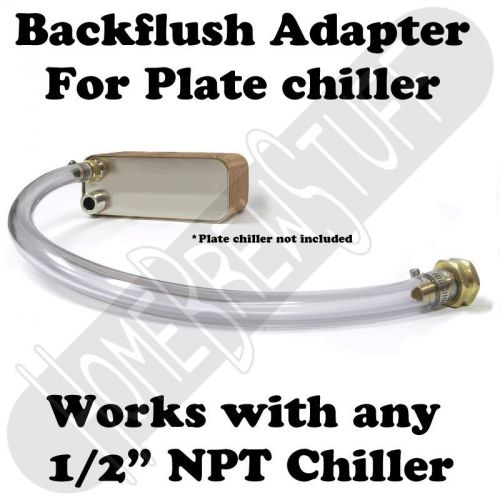 Back-flush cleaning adapter for beer wort plate chiller home brewing homebrew for sale