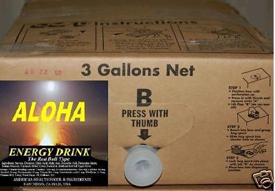 Aloha, energy drink 3 gallon bag in box, for bar/clubs