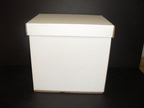 10 white cardboard storage boxes w/lids for 12&#034; and 10&#034; records-holds 50 records for sale