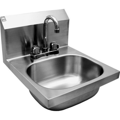 Wall mount s/s hand sink 14&#034;x16&#034; w/ no lead faucet etl for sale