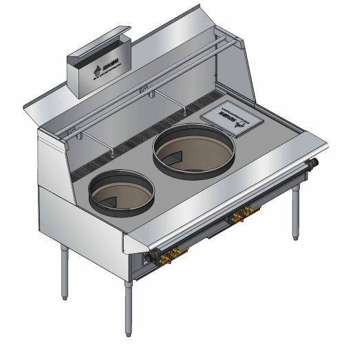New commercial chinese stainless steel wok range two burner stoves cr-102 for sale