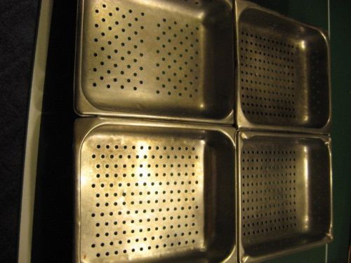 Four  Steam Table Pan, 1/2 Size, 2 1/2&#034; Deep, Perforated
