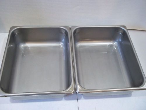 Polar ware e12104 stainless steel steam table pan 7 qt 12&#034; x 10&#034; x 4&#034; set of 2 for sale