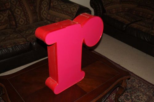 Large 2 ft Tall Red Metal Channel Letter R from a Carvel Ice Cream Store Sign