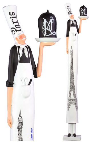 Tall fiberstone chef with apparel and toque for sale