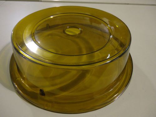New Case of (12) Carlisle 9&#034; Plate Covers Amber Restaurant Hotel Food Service