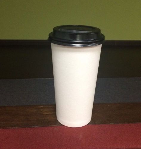 20oz Disposable White Paper Hot Cups - 100pcs.