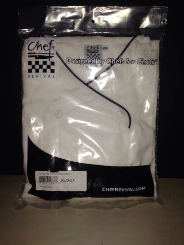 CHEF REVIVAL J008-2X Chef Jacket,Corporate,Men,White,2XL G5616046