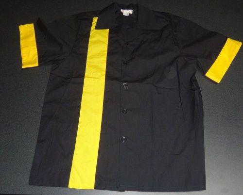 Chef&#039;s Jacket, Cook Coat, with NO  logo, Sz M  NEWCHEF UNIFORM  BLACK &amp; YELLOW