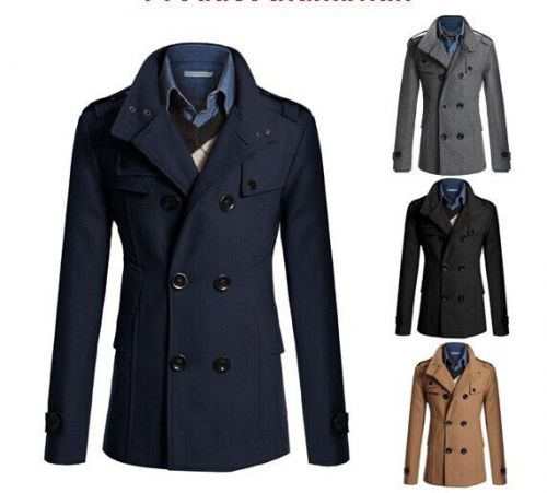 New men&#039;s windbreaker woolen coat Korean Slim coat coat jacket free shipping