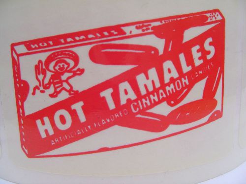 12 Vending Machine Hot Tamales Sticker Lot 3&#034; x 2&#034; Red Decal