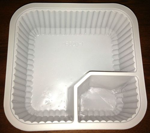 Case of 1000 New Nacho Food Trays Additional Cheese Compartment White Plastic