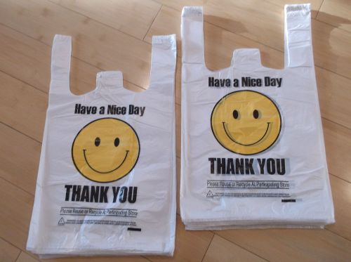 Plastic shopping 1500  medium happy face bags. for sale