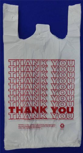 500 qty. 10&#034; x 5&#034; x 18&#034; thank you plastic t-shirt bags carry carry-out for sale