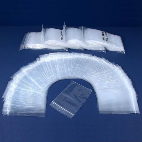 500 3 x 4 Clear Plastic 2 Mil Ziplock Bags Zipper 3x4