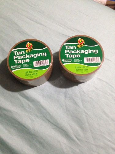 2 ROLLS TAN Duck Packaging Packing Carton Shipping Duct Tape 1.88&#034; x 50 yards
