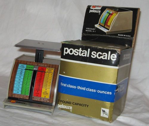 Vintage 1985 Pelouze POSTAL SCALE Desktop INTERNATIONAL X-1 box USA MADE