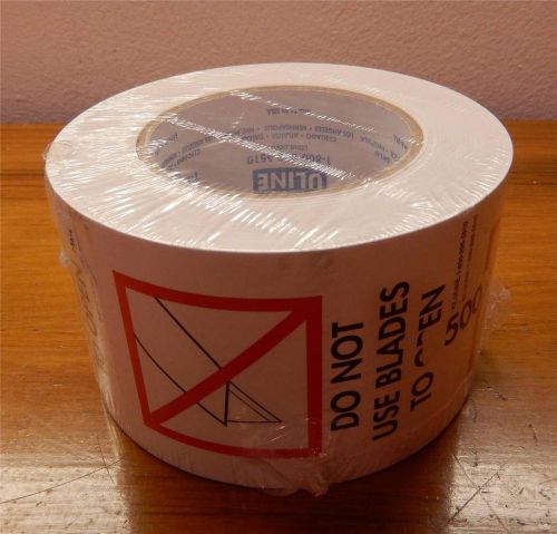 Do Not Use Blades To Open ULINE New Roll 500 Packing Stickers Labels 3x5&#034; E324E