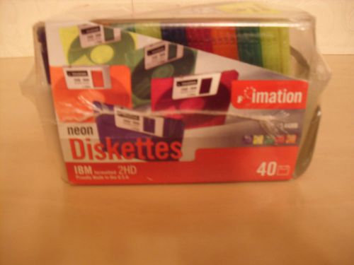 Imation CD -Rs, 40  Neon Diskettes, IBM Formatted 2HD, 1.44MB, Storage Case