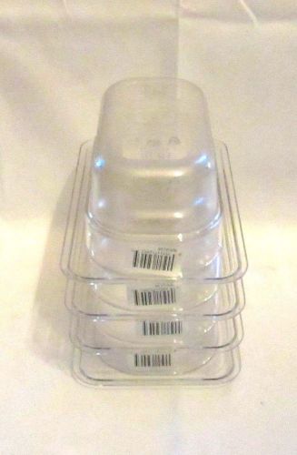 Lot of 4 Cambro Plastic Cold Table Inserts, 1/9 Ninth Size 2.5&#034; Deep(NSF)