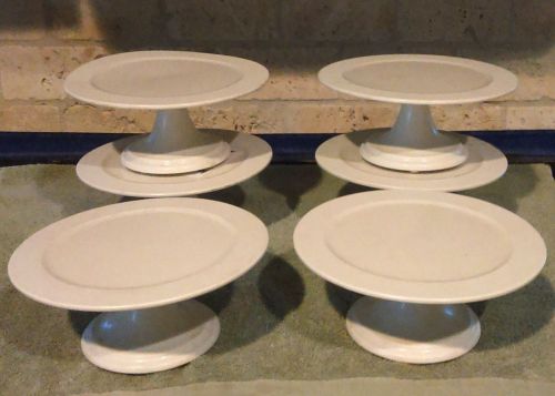 Elite Global Solutions 8&#039; White Round Deli Dish Cake Stand Risers Set of 6