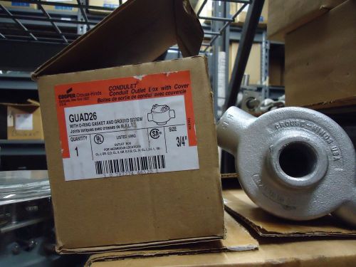 Cooper-crouse hinds conduit outlet box with cover guad26 for sale