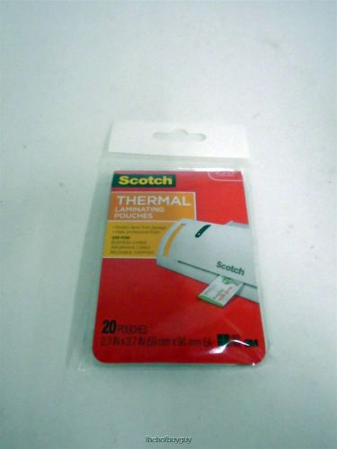 Scotch Thermal Laminating Pouches 2&#034; x 3.5&#034; 20 Pouches Business Cards