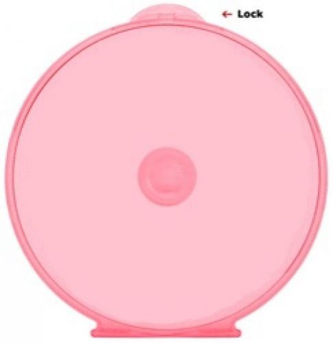 25 red color round clamshell cd dvd case, clam shells with lock for sale