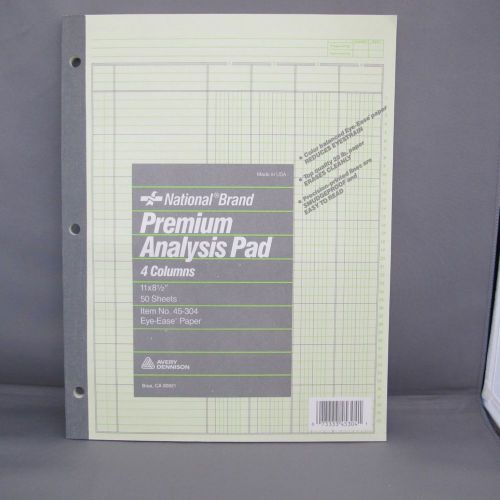 National Brand Premium Analysis Pad 4 Columns 50 Sheets New