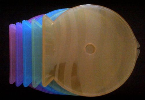 Set of 12 Plastic clam-shell cd cases in assorted colors