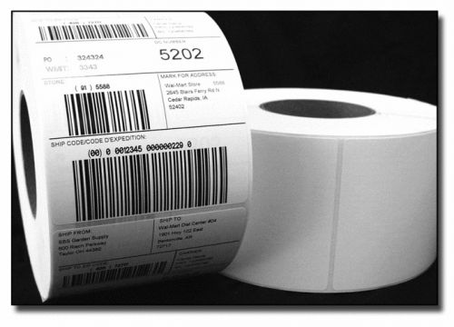 White Thermal Labels 4&#034; x 6&#034; - 1&#034; Core with 430 labels on a Roll - Lot of 2
