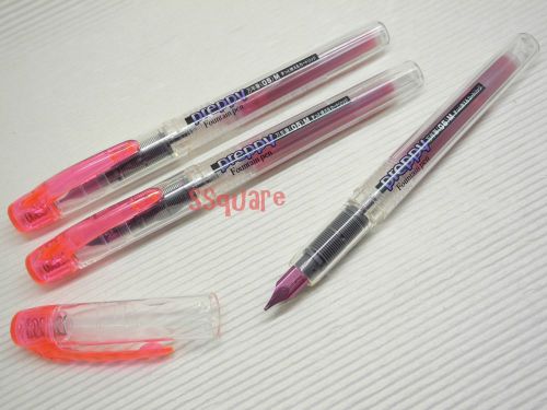 3 x Platinum PPQ-200 Preppy 0.5mm Medium Nib Refillable Fountain Pen, Pink